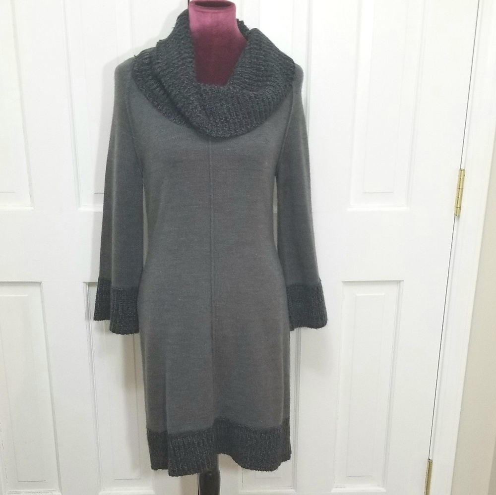 LONDON TIMES Cowl Neck Sweater Dress